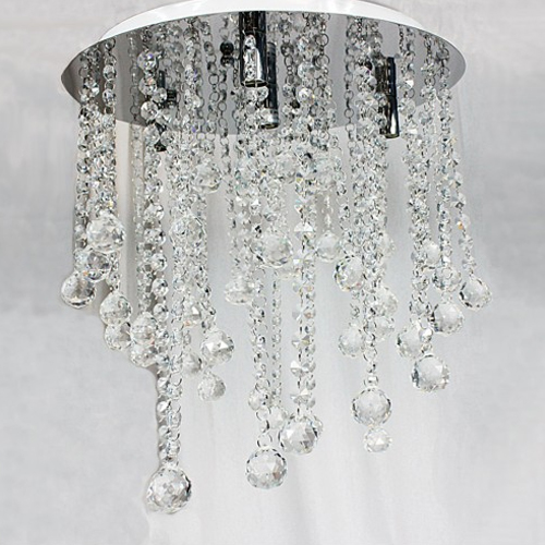 Ceiling Light Glass Crystal Pendant & Metal in Clear